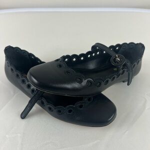 Larroudé Mary Jane Flats – Black Leather, Size 6 – Excellent Condition